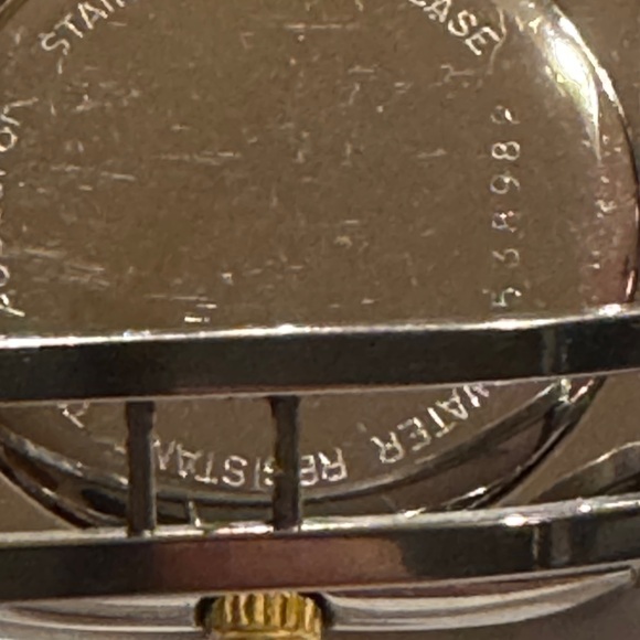 Vintage Sculptured Accutron Bulova T2 Man's Watch 2 Tone Gold & Stainless Steel - Picture 11 of 13